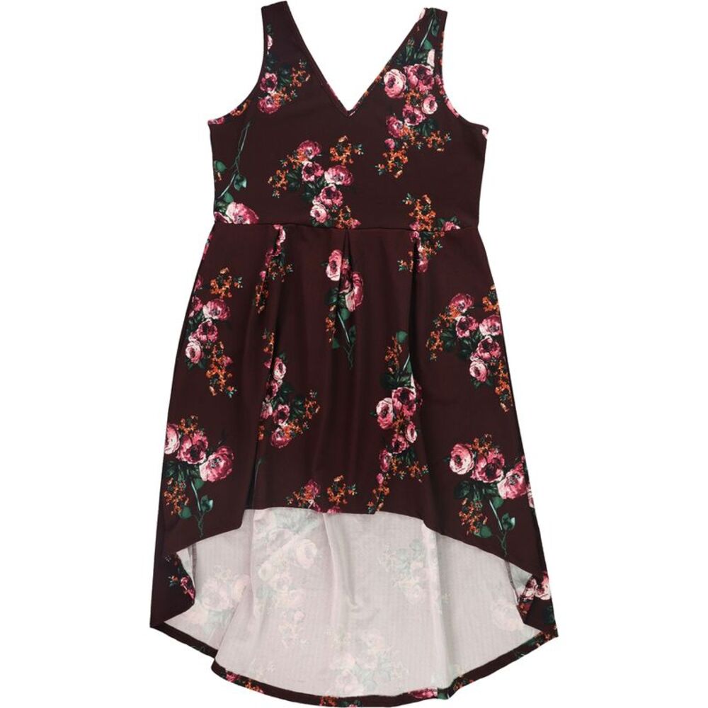 24seven Womens Plus Size Floral High-Low Dress, NWT